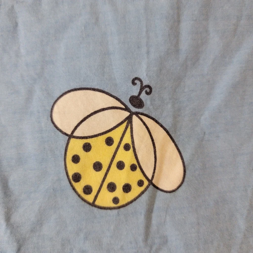 The Company Store Blue Cotton Ladybug Print Duvet Cover European Single 83